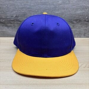 Vintage Otto Cap Hat Cap Snap Back Purple Gold Two Tone Blank Baseball 6 Panel